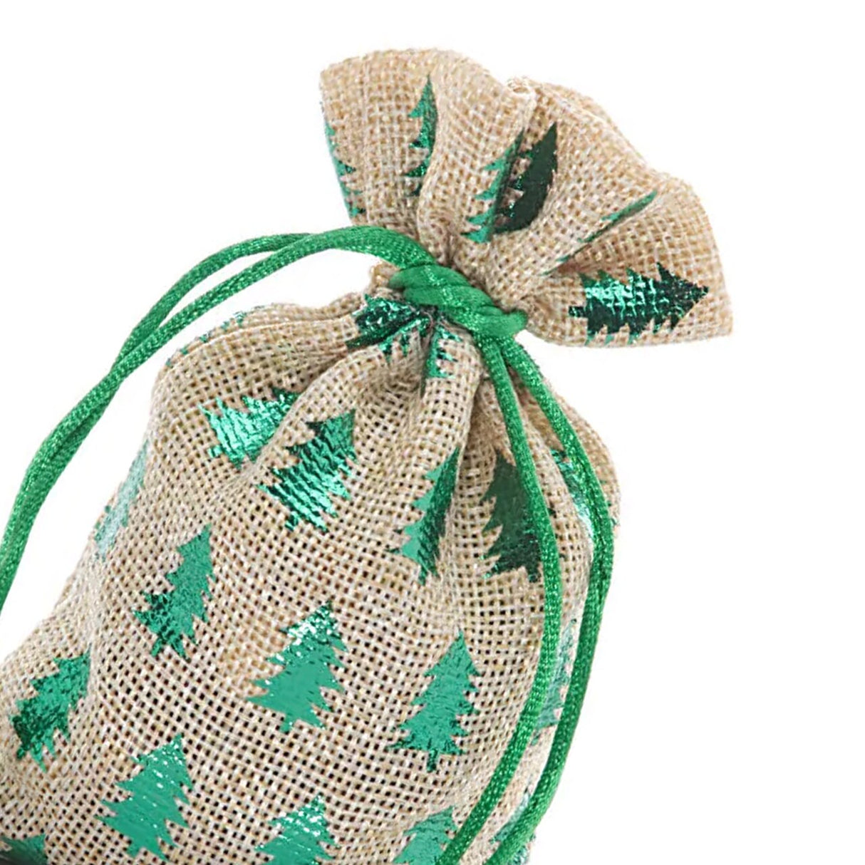 Holiday Metallic Tree Bag 8” x 10” Fabric for Gifts