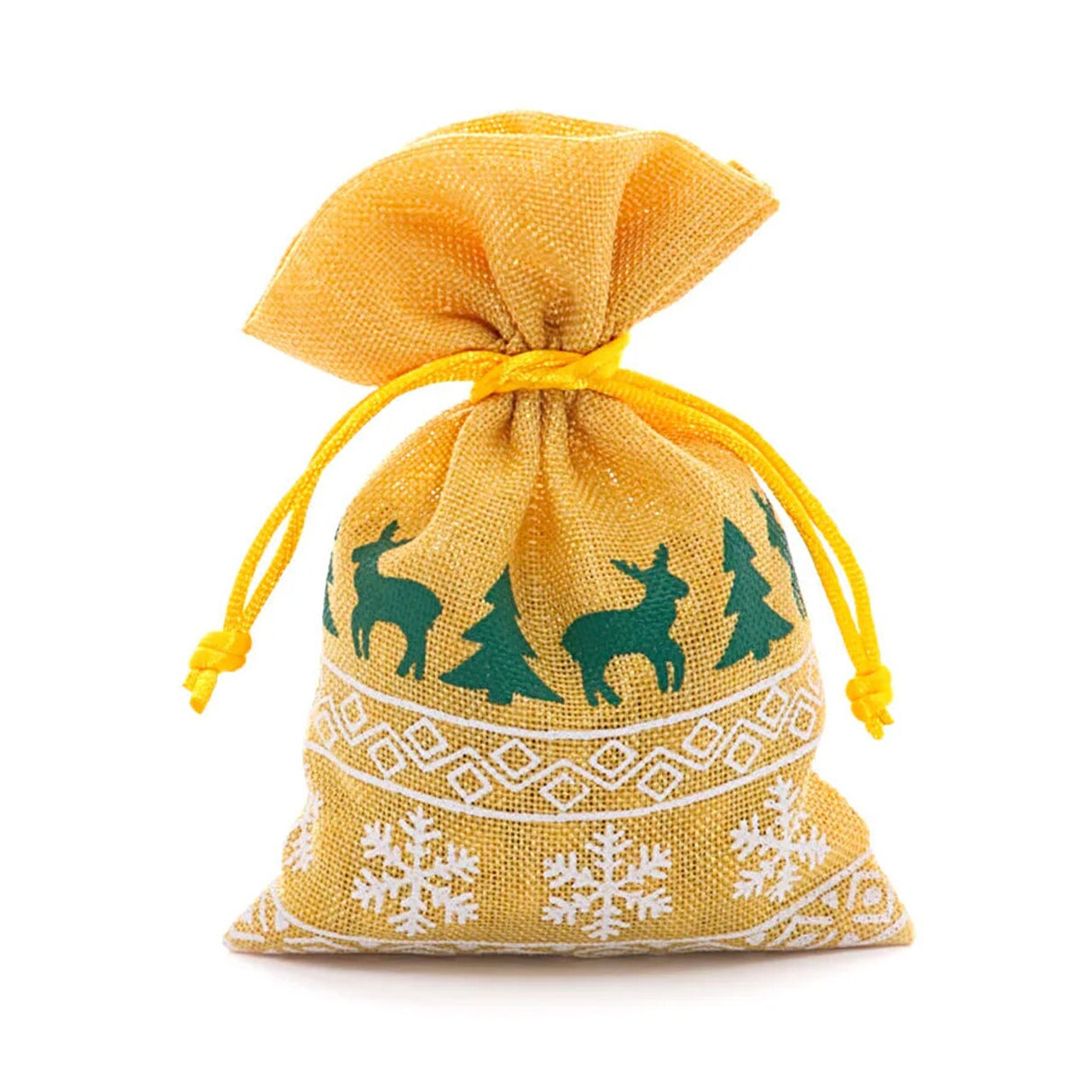 Holiday Faux Linen Gift Bags 8” x 10” Christmas Style