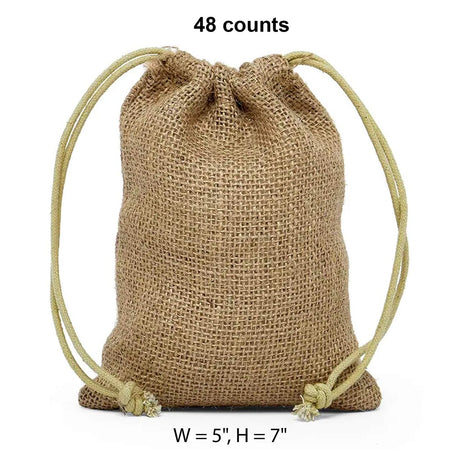 Colored Jute Bags 5 '' X 7 '' Natural