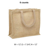 Jute Shopping Bags 12 '' X 7 3/4 '' X 12 '' Medium