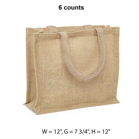 Jute Shopping Bags 12 '' X 7 3/4 '' X 12 '' Medium