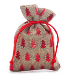 Christmas Tree Fabric Bag 8” x 10” Metallic Holiday Design