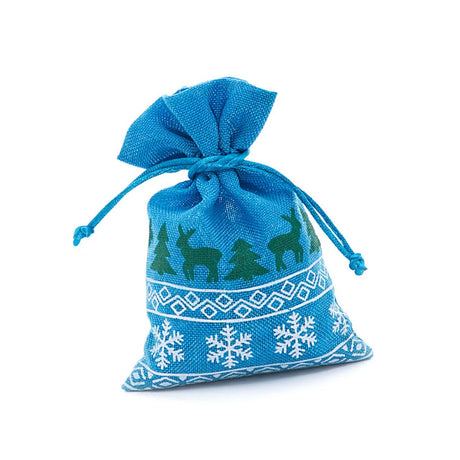 Christmas Gift Bags 4” x 6” Faux Linen Style