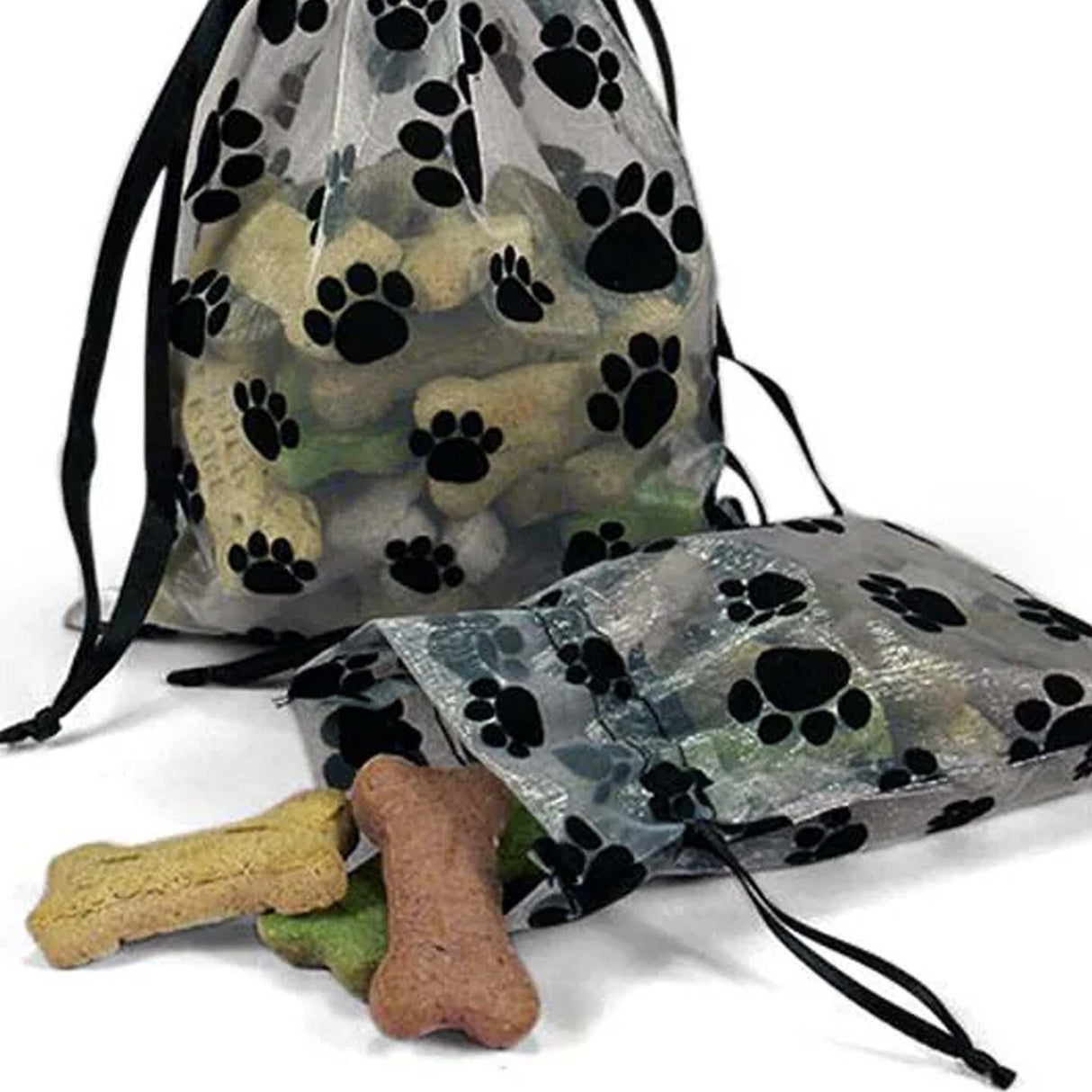 Paw Print Organza Bag 3" x 4" Perfect for Small Gifts