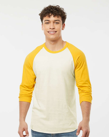 TULTEX® Fine Jersey Raglan Crewneck Three-Quarter Sleeve Tee