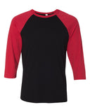 Camiseta de béisbol unisex con cuello redondo y manga tres cuartos BELLA + CANVAS®