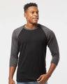 TULTEX® Fine Jersey Raglan Crewneck Three-Quarter Sleeve Tee