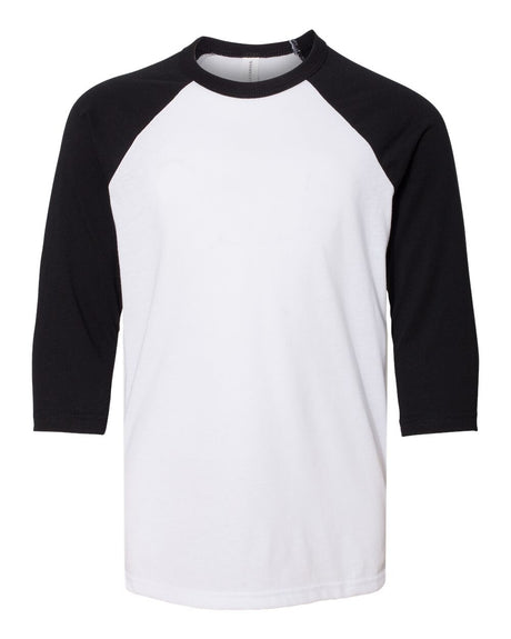 BELLA + CANVAS® Youth Three Quarter Sleeve Baseball Tee - 3200Y