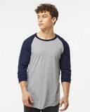 TULTEX® Fine Jersey Raglan Crewneck Three-Quarter Sleeve Tee