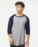 TULTEX® Fine Jersey Raglan Crewneck Three-Quarter Sleeve Tee