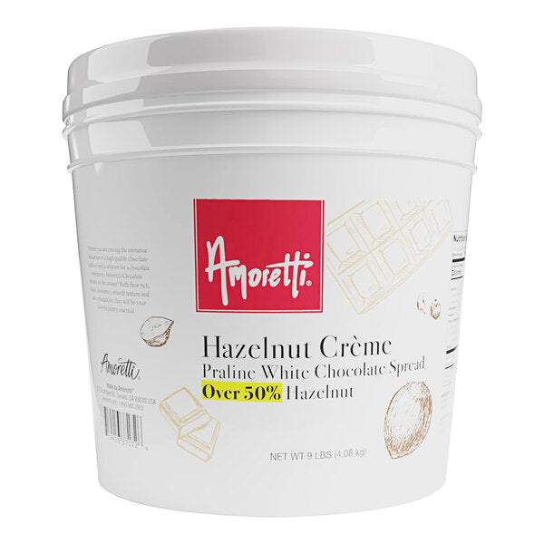 Amoretti Hazelnut Creme Praline White Chocolate Spread 9 lb.