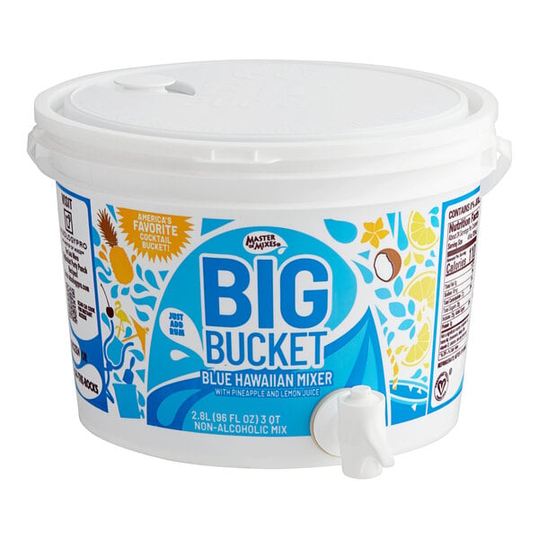 Master of Mixes Big Bucket Blue Hawaiian Mix 96 fl. oz. - 4/Case