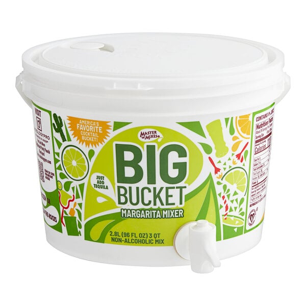 Master of Mixes Big Bucket Margarita Mix 96 fl. oz. - 4/Case