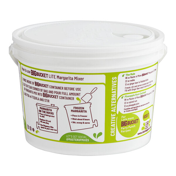 Master of Mixes Big Bucket Lite Margarita Mix 96 fl. oz. - 4/Case
