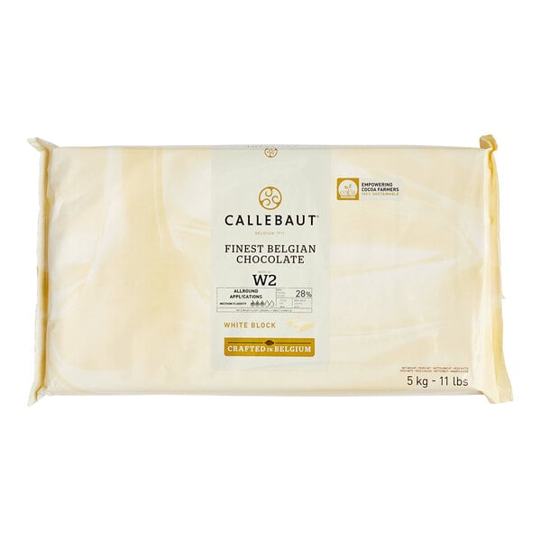 Callebaut Recipe W2 White Chocolate Block 11 lb. - 5/Case