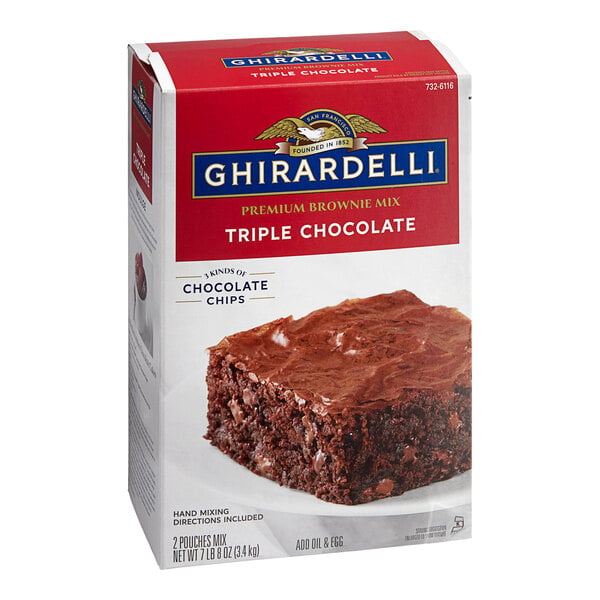 Ghirardelli 7.5 lb. Triple Chocolate Chip Brownie Mix - 4/Case