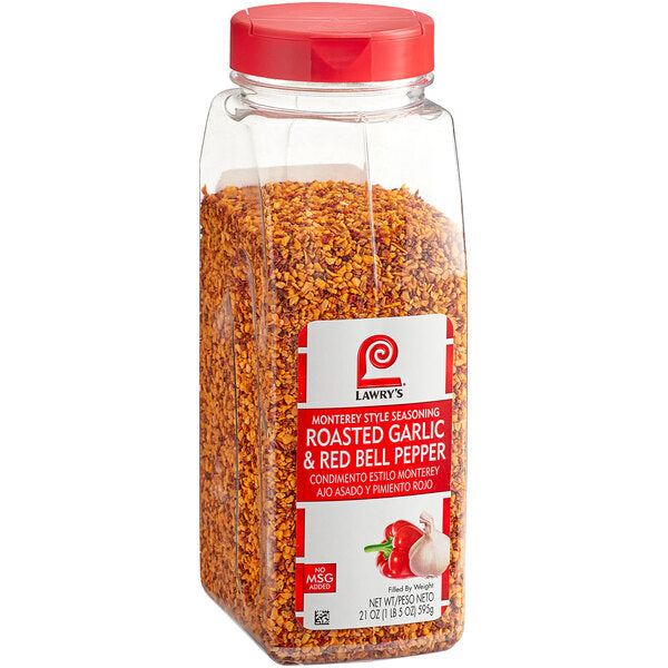 Lawry's Roasted Garlic and Red Bell Pepper Monterey-Style Seasoning 21 oz. - 6/Case
