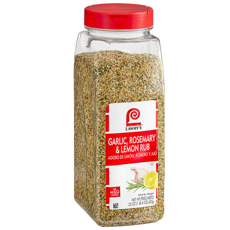 Lawry's Garlic, Rosemary, and Lemon Rub 22 oz. - 6/Case