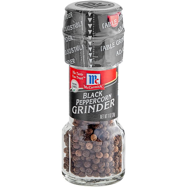 McCormick Black Peppercorn Grinder 1.24 oz. - 36/Case