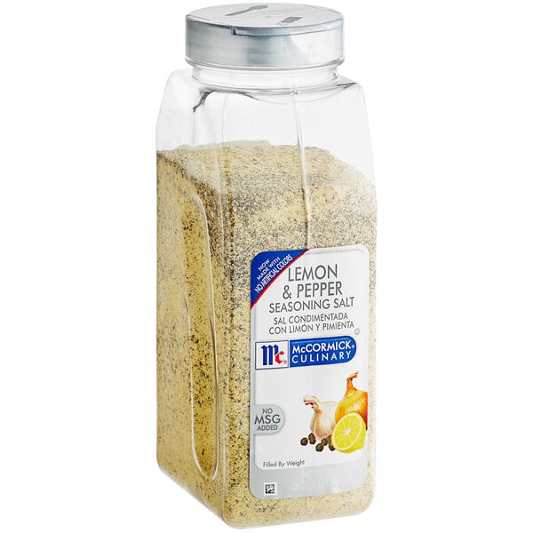 McCormick Culinary Lemon and Pepper Seasoning Salt 28 oz. - 6/Case