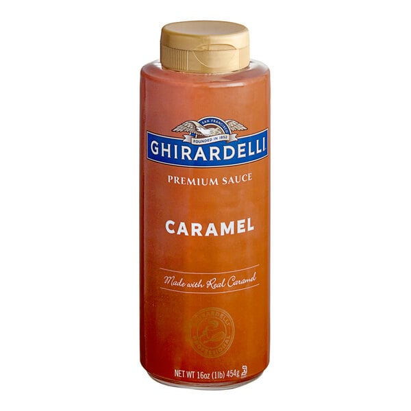 Ghirardelli Caramel Flavoring Sauce 12 fl. oz. (16 oz.) - 12/Case