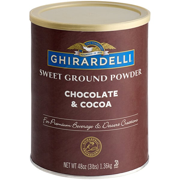 Ghirardelli 3-5% Fat Sweet Ground Chocolate & Cocoa Powder 3 lb. - 6/Case
