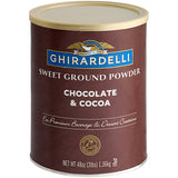 Ghirardelli 3-5% Fat Sweet Ground Chocolate & Cocoa Powder 3 lb. - 6/Case