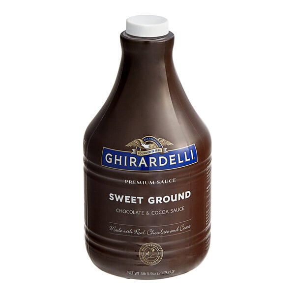 Ghirardelli Sweet Ground Chocolate and Cocoa Flavoring Sauce 64 fl. oz. - 6/Case