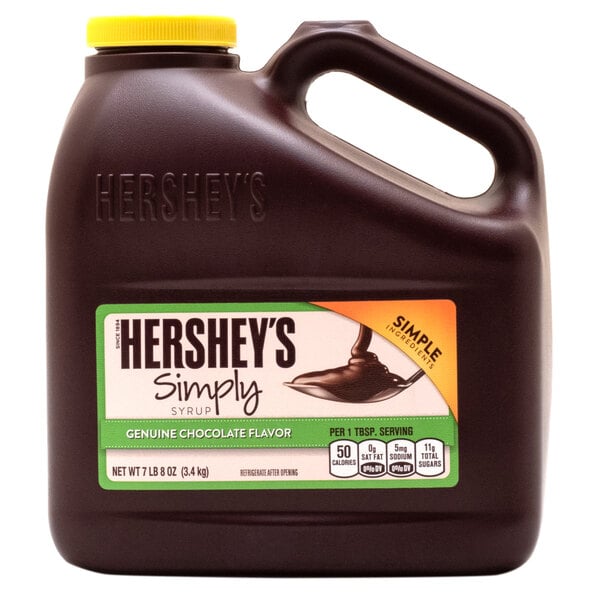 HERSHEY'S SIMPLY Chocolate Syrup Jug 7.5 lb. - 6/Case