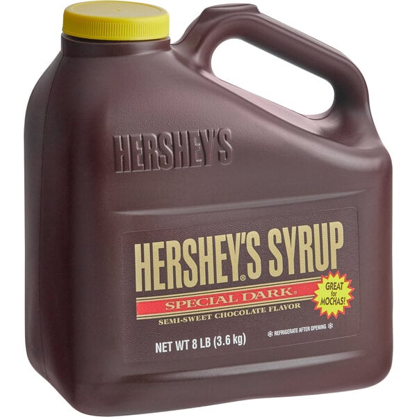 HERSHEY'S Special Dark Chocolate Syrup Jug 8 lb. - 4/Case