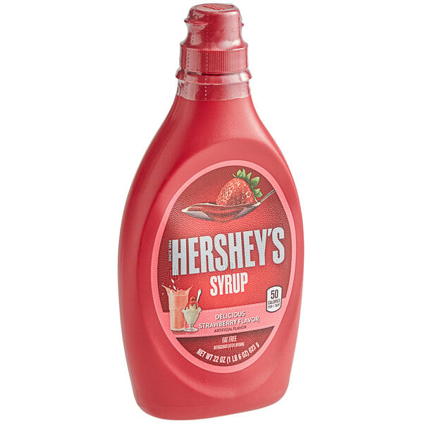 HERSHEY'S Strawberry Syrup 21.09 fl. oz. (22 oz.) - 12/Case