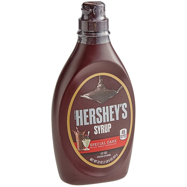 HERSHEY'S Special Dark Chocolate Syrup 21.09 fl. oz. (22 oz.) - 12/Case
