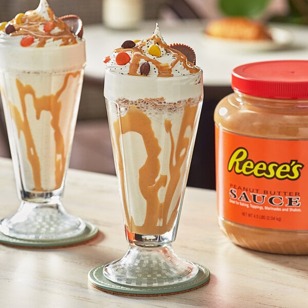REESE'S Peanut Butter Sauce Jar 4.5 lb. - 6/Case