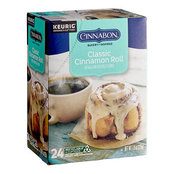 Cinnabon Classic Cinnamon Roll Coffee Single Serve Keurig® K-Cup® Pods - 96/Case