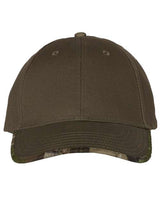 Solid Crown with Camo Visor Cap