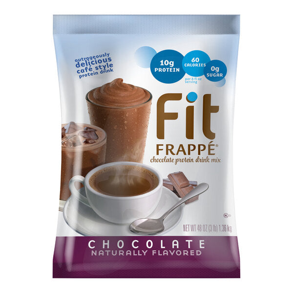 Big Train 3 lb. Fit Frappe Chocolate Protein Drink Mix - 4/Case