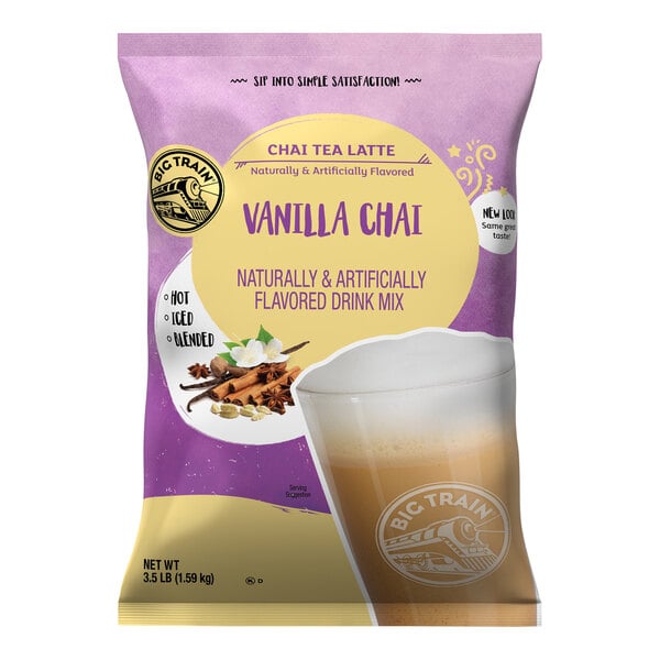 Big Train Vanilla Chai Tea Latte Mix - 3.5 lb. - 4/Case
