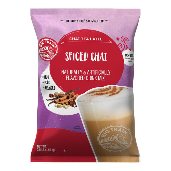 Big Train Spiced Chai Tea Latte Mix - 3.5 lb. - 4/Case
