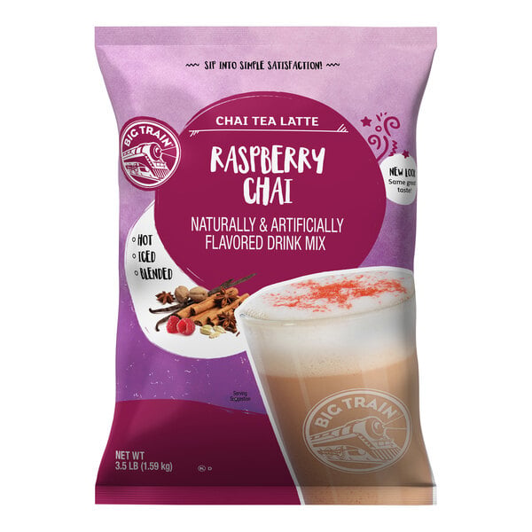 Big Train 3.5 lb. Raspberry Chai Tea Latte Mix - 4/Case