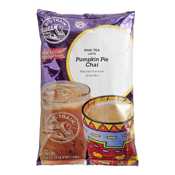 Big Train 3.5 lb. Pumpkin Pie Chai Tea Latte Mix - 4/Case