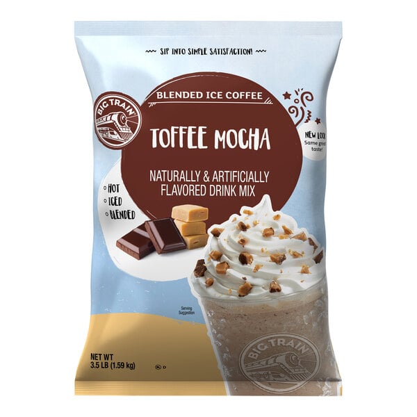 Big Train 3.5 lb. Toffee Mocha Blended Ice Coffee Mix - 5/Case