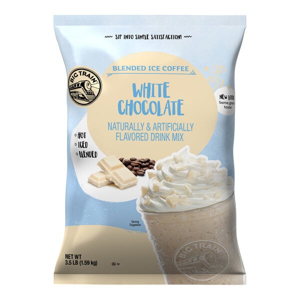 Big Train 3.5 lb. White Chocolate Blended Ice Coffee Mix - 5/Case