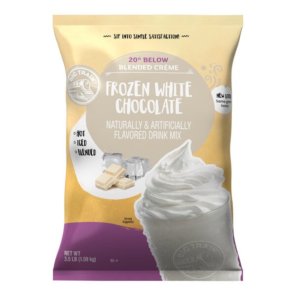 Big Train 20 Below Frozen White Hot Chocolate Mix 3.5 lb. - 5/Case
