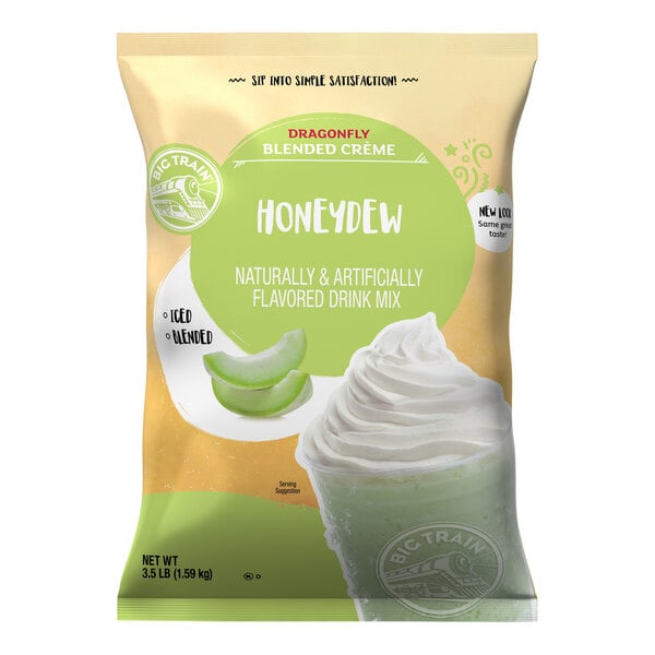 Big Train 3.5 lb. Dragonfly Honeydew Blended Creme Frappe Mix - 5/Case