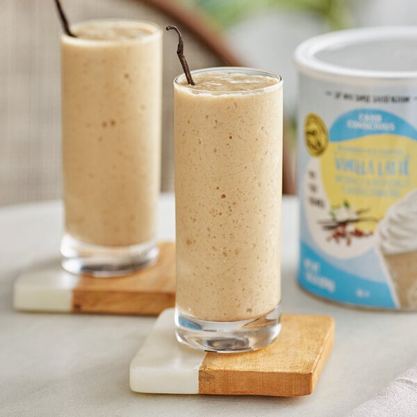 Big Train Low Carb Vanilla Latte Blended Ice Coffee Mix 1.85 lb. Can - 2/Case