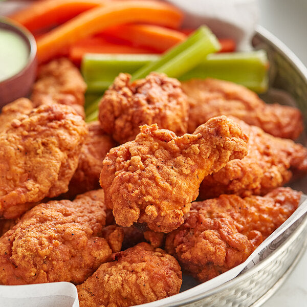 Brakebush Inferno Wings Fully Cooked Spicy Bone-In Breaded Chicken Wings 6 lb. - 2/Case