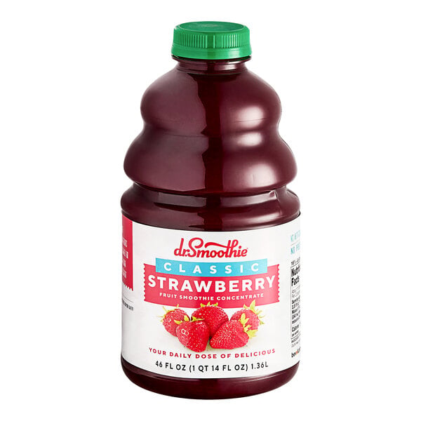 Dr. Smoothie Classic Strawberry Fruit Smoothie Mix 46 fl. oz. - 6/Case