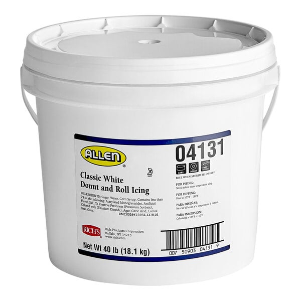 Rich's Classic White Donut & Roll Icing - 40 lb. Pail