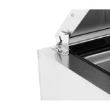 Atosa MPF8201GR Side Mount Refrigerated Pizza Prep Table 44"W X 33.1"D X 44"H with Self-Closing Solid Door