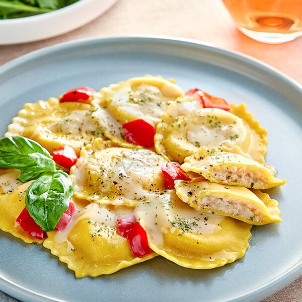Seviroli Shrimp and Roasted Garlic Hexagon Ravioli 2.25 lb. - 2/Case